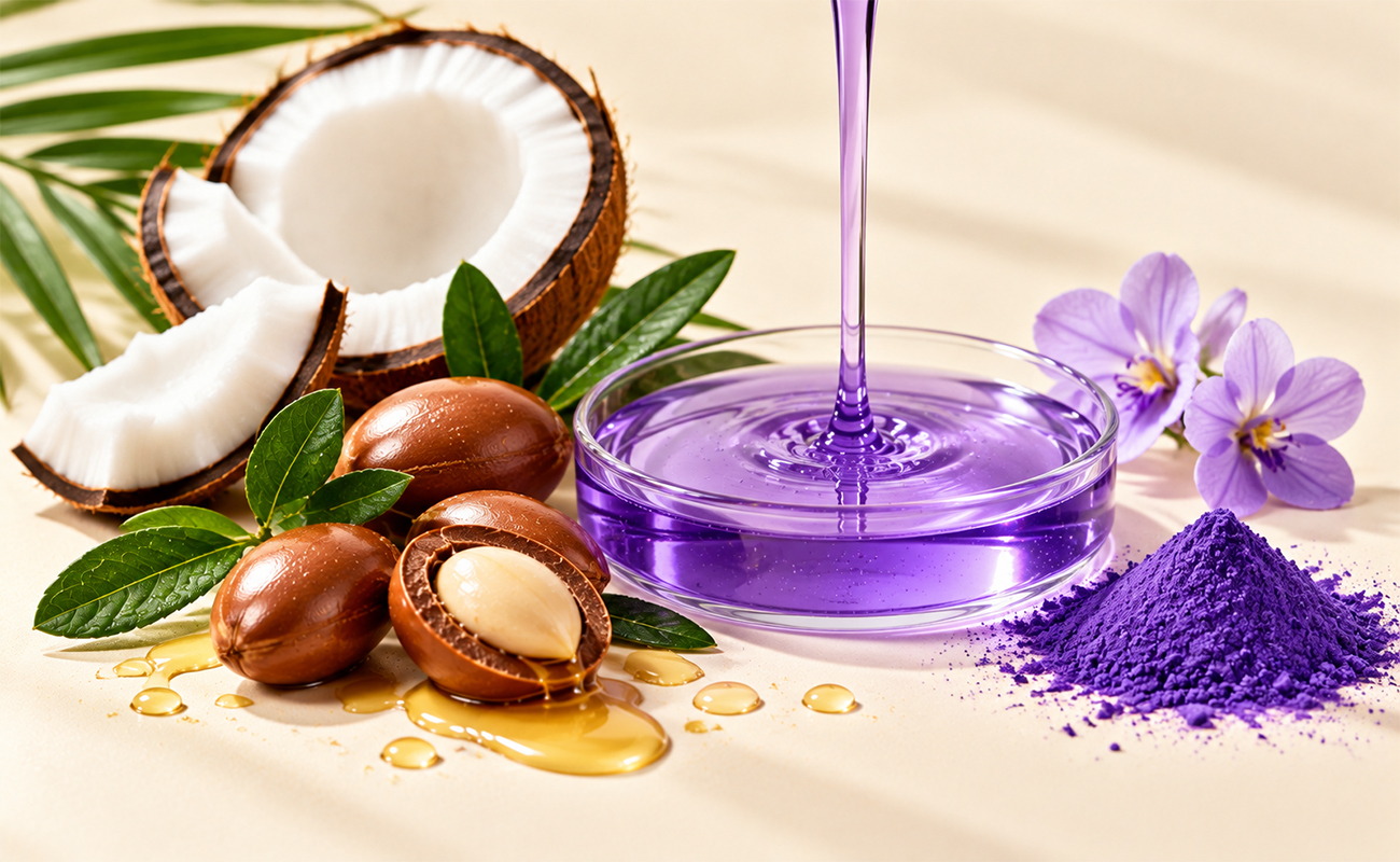 Platinum Blonde Daily Shampoo formula ingredients with argan oil, coconut oil and violet colorant