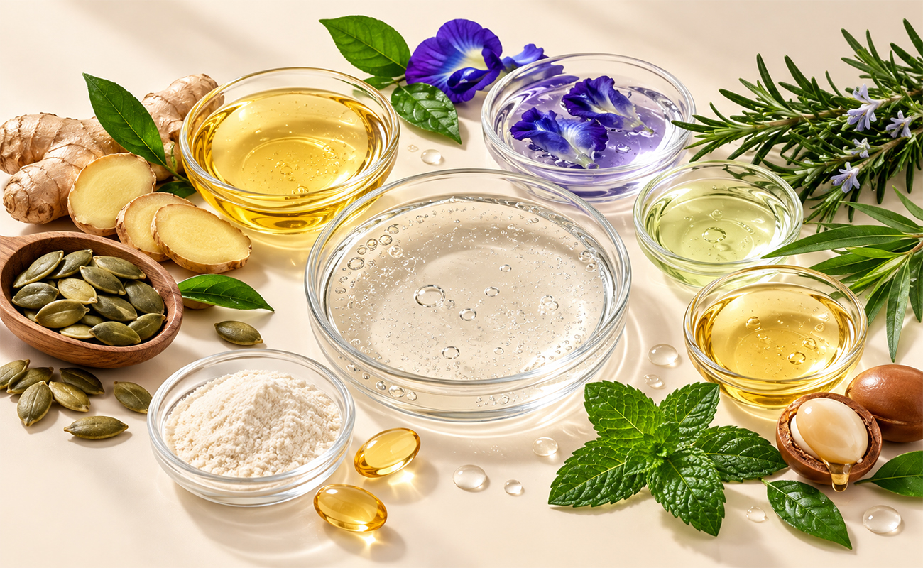 Thickening Shampoo formula ingredients with biotin and botanical oils